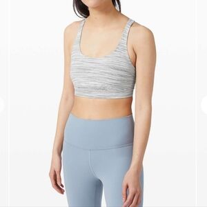 (6) Lululemon Energy Bra *Medium Support, B-D Space Dye Camo White Silver Spoon